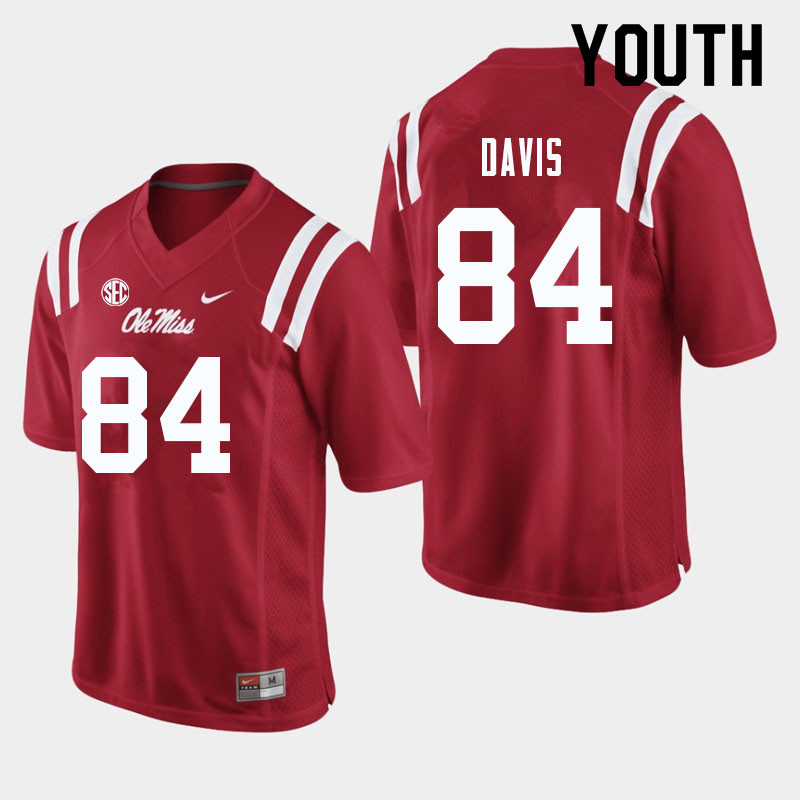 Qua Davis Ole Miss Rebels NCAA Youth Red #84 Stitched Limited College Football Jersey HOA7258IQ